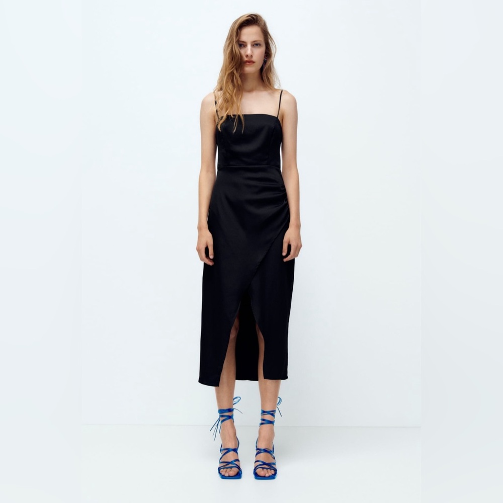 ZARA satin midi; size s